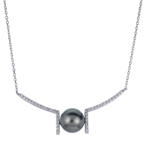 14KT White Gold Tahitian Pearl Necklace