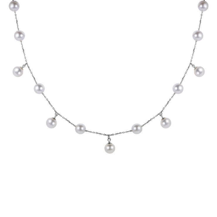 14KT White Gold Freshwater Pearl Necklace