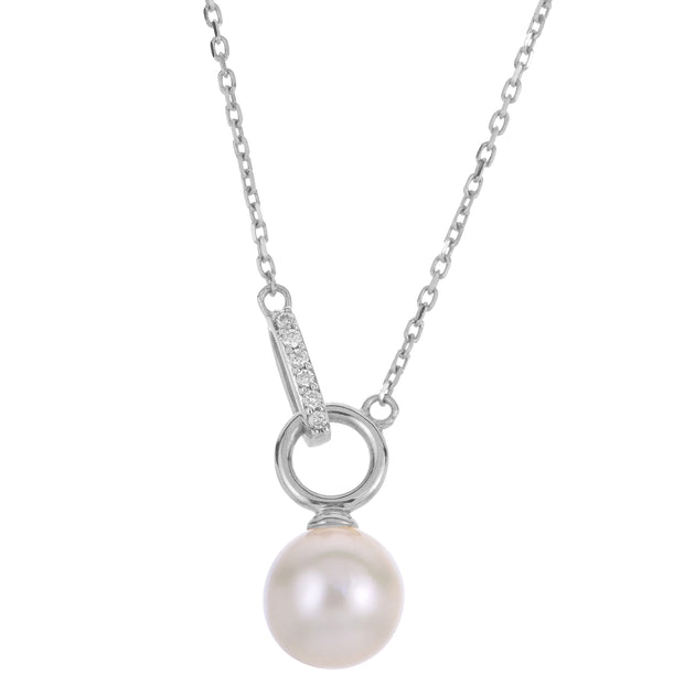 14KT White Gold Akoya Pearl Necklace