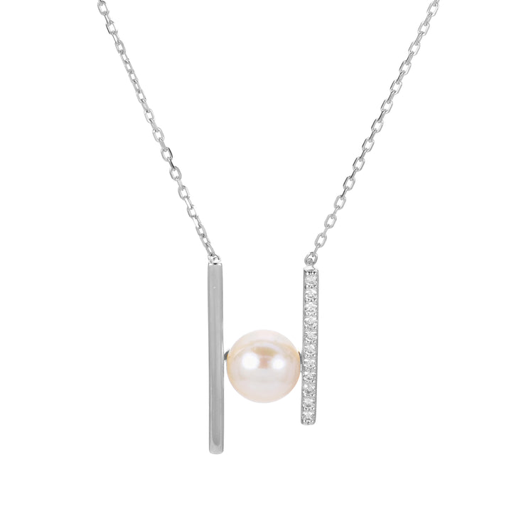 14KT White Gold Freshwater Pearl Necklace