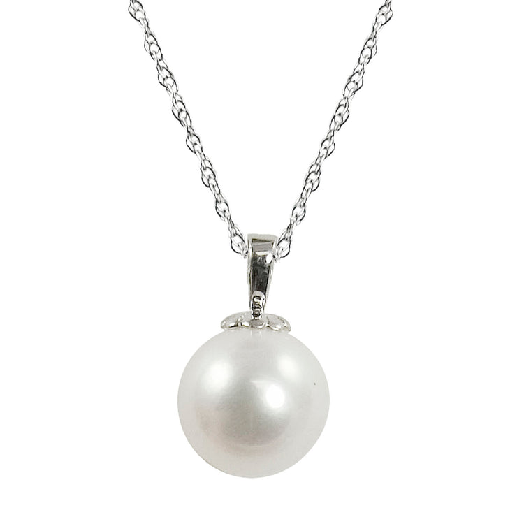 14KT White Gold Freshwater Pearl Pendant