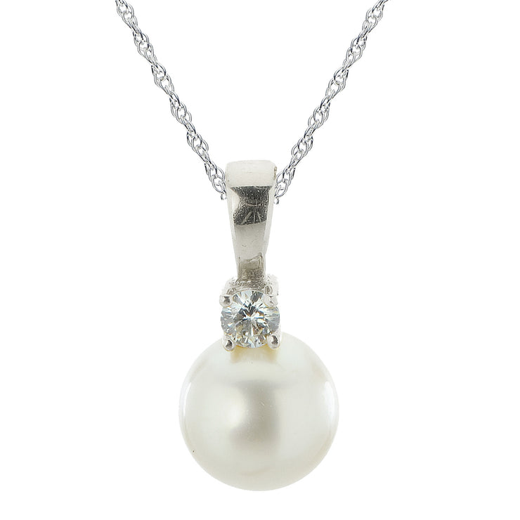 14KT White Gold Freshwater Pearl Pendant