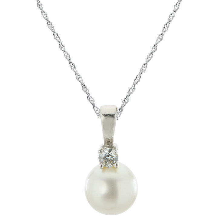 14KT White Gold Freshwater Pearl Pendant