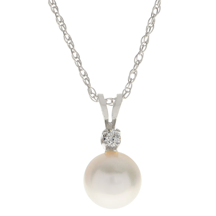 14KT White Gold Akoya Pearl Pendant