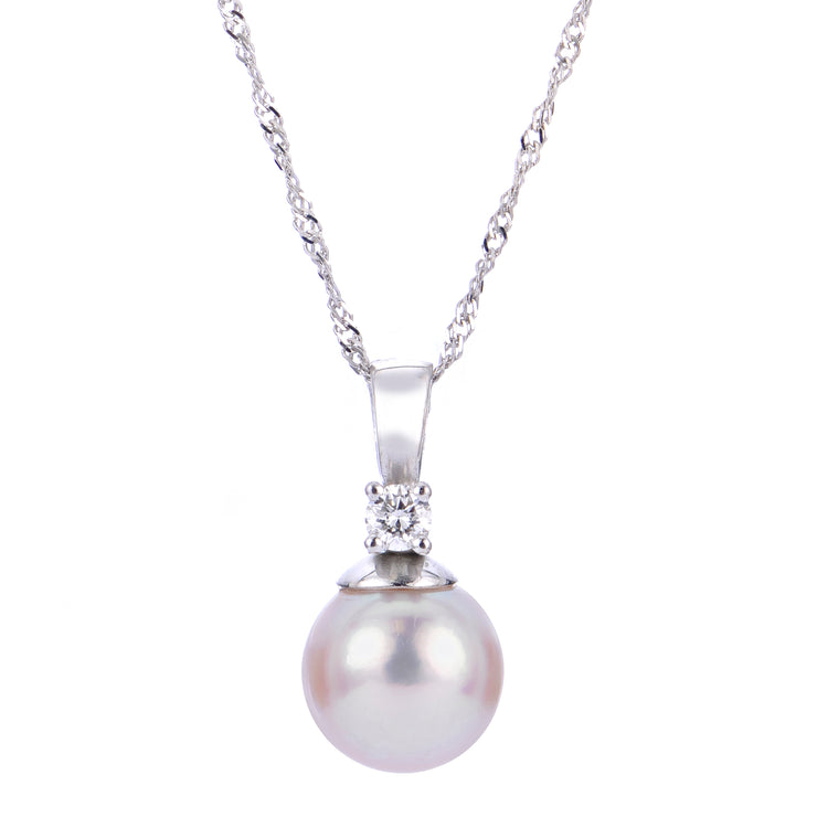 14KT White Gold Akoya Pearl Pendant