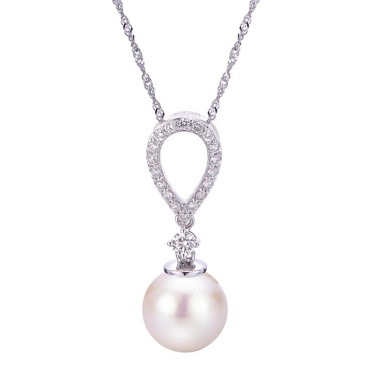 14KT White Gold Akoya Pearl Pendant