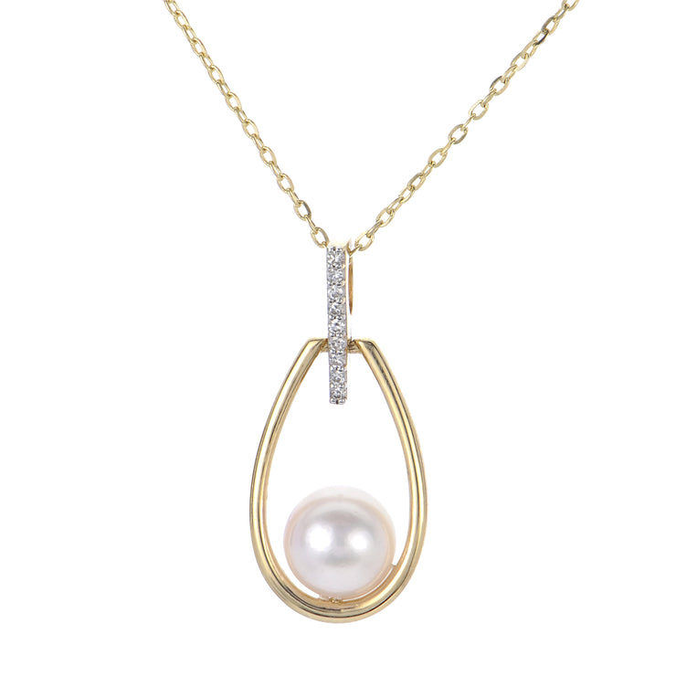 14KT Yellow Gold Akoya Pearl Pendant