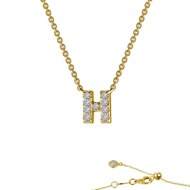 Letter H Pendant Necklace