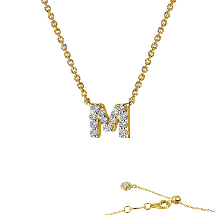 Letter M Pendant Necklace