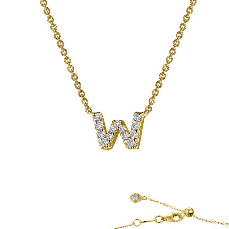 Letter W Pendant Necklace