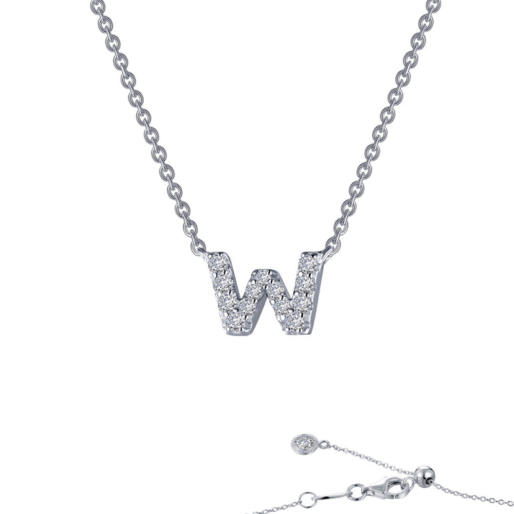 Letter W Pendant Necklace