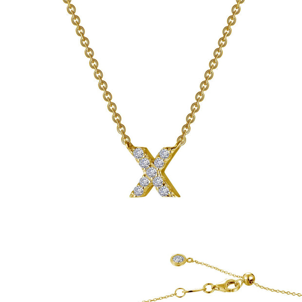 Letter X Pendant Necklace