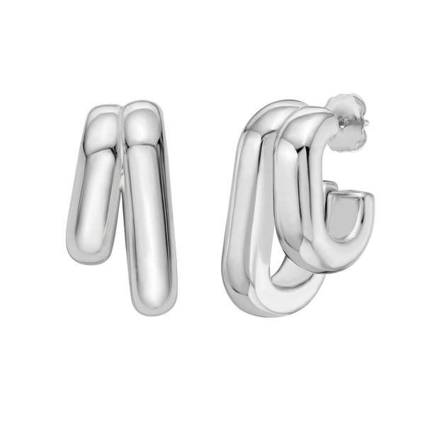 Silver Biggie Smalls Paperclip Hoops