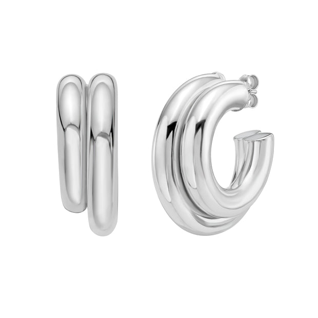 Silver Biggie Smalls Round Hoops