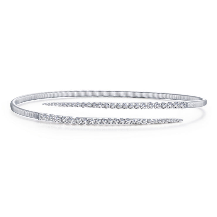 0.98 CTW Pave Bypass Cuff Bangle Bracelet