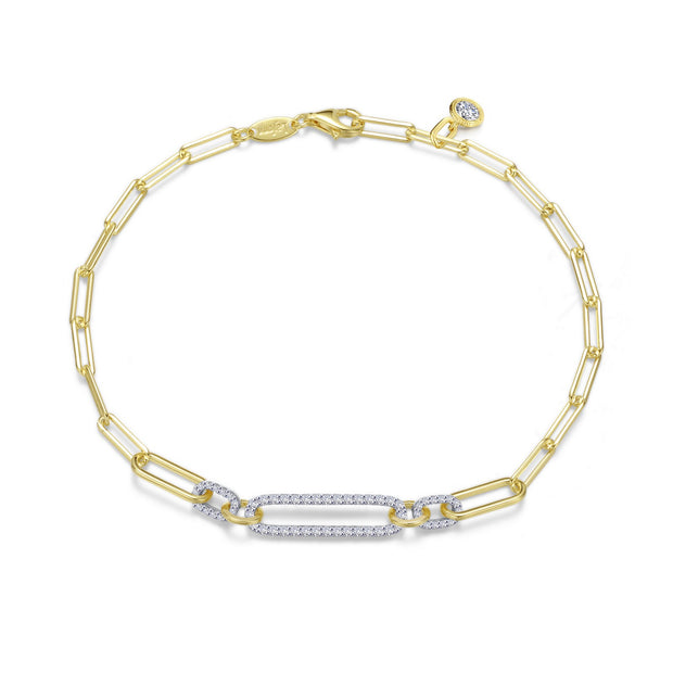 0.85 CTW 2-Tone Paperclip Bracelet