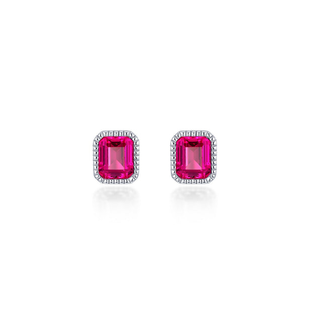 July Birthstone Solitaire Stud Earrings