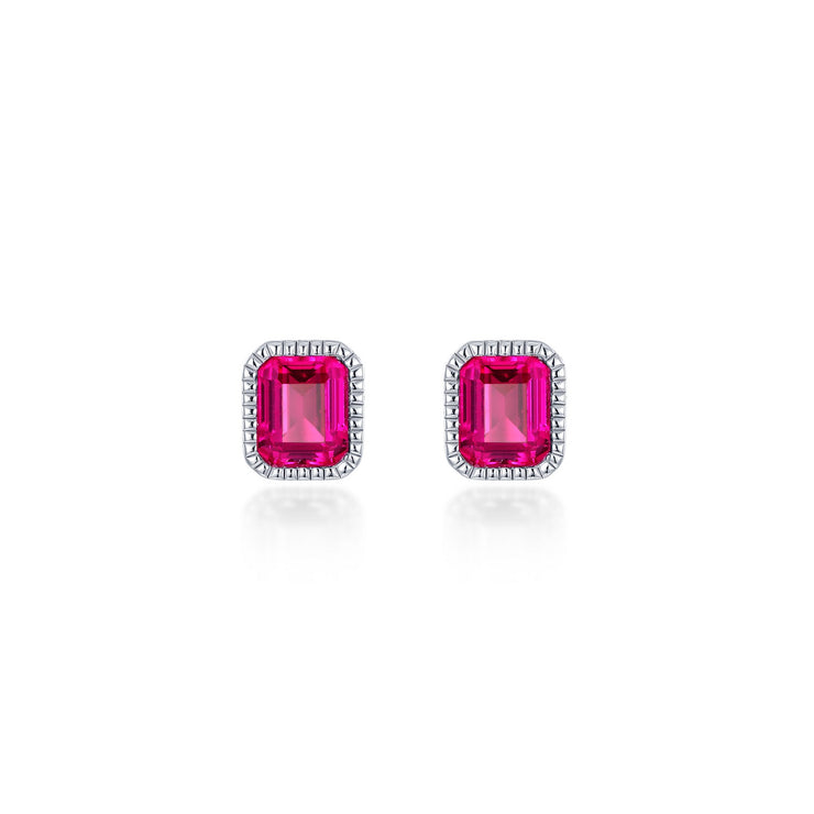 July Birthstone Solitaire Stud Earrings