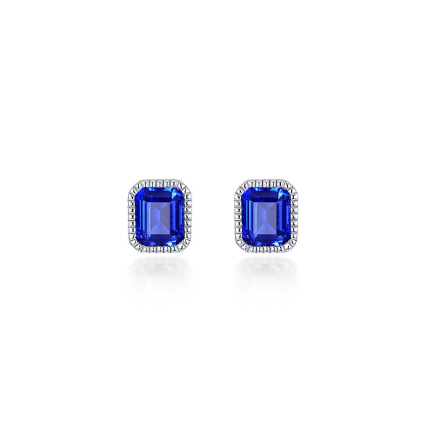 September Birthstone Solitaire Stud Earrings