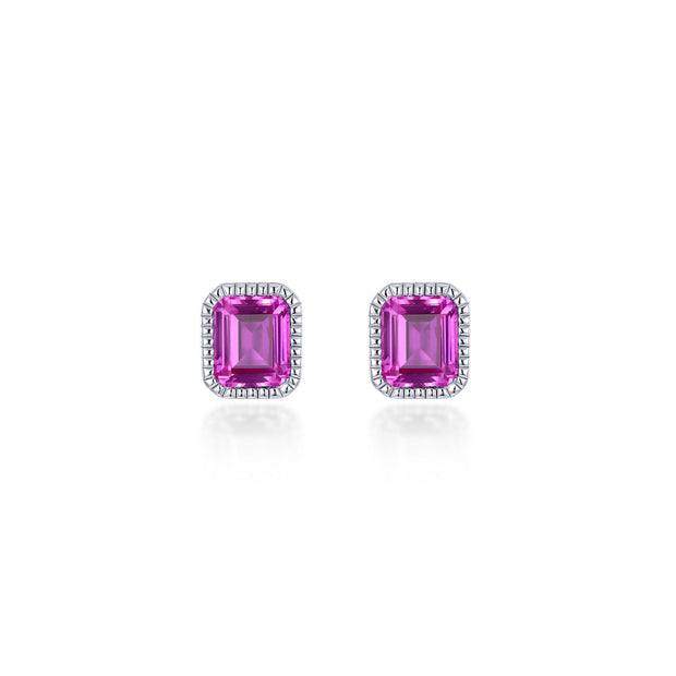 October Birthstone Solitaire Stud Earrings