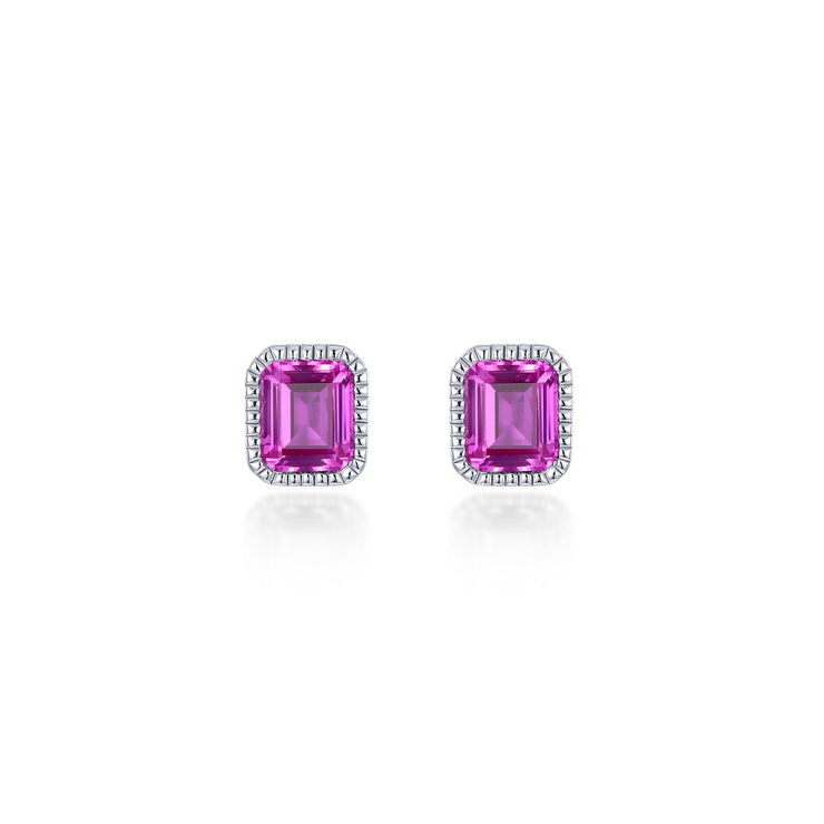 October Birthstone Solitaire Stud Earrings