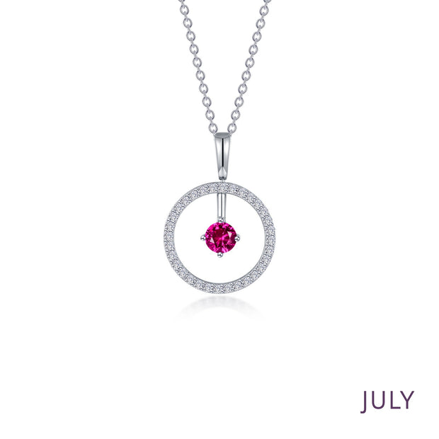 July Birthstone Reversible Open Circle Necklace