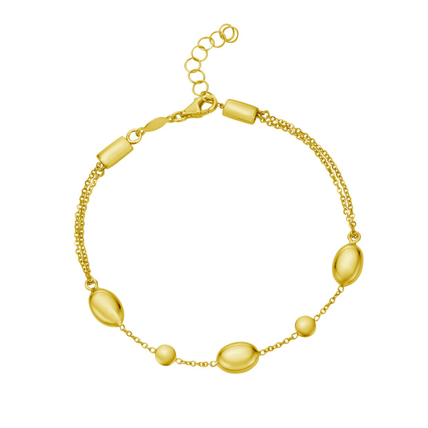 14K Adjustable Puff Pebble Bracelet/Anklet