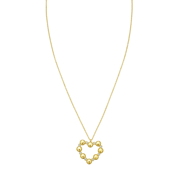 14K Diamond Heart Bauble Necklace