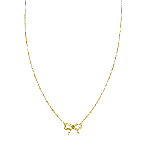 14K Small Bow Necklace