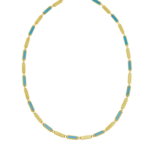 14K Turquoise Rectangle Links Bracelet