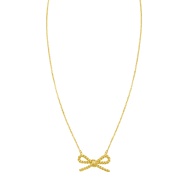 14K Rope Bow Necklace