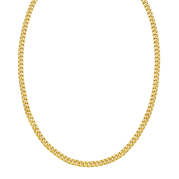 14K Petite Faceted Cuban Link Chain