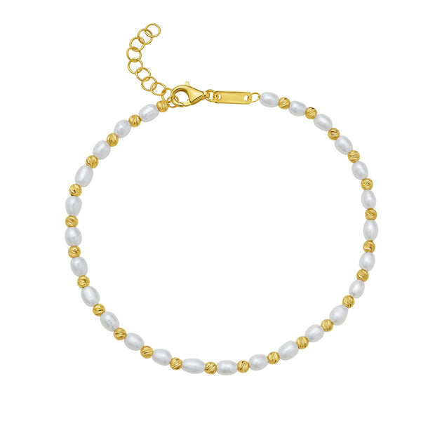 14K Bead & Pearl Bracelet