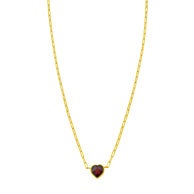 14K Garnet Heart Bracelet