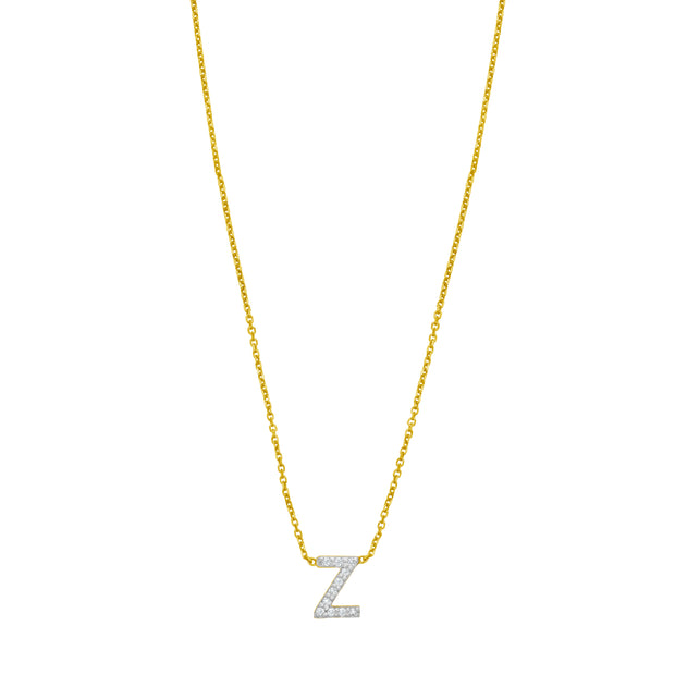 14K Mini Diamond Z Initial