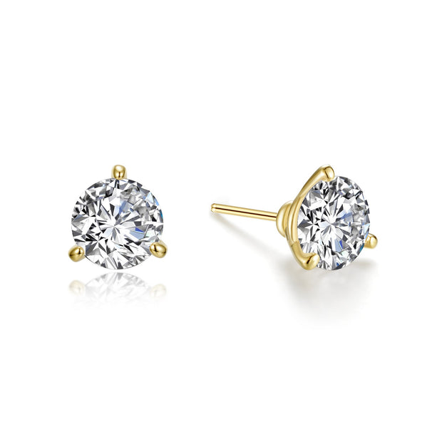 2.5 CTW 3 Prong Stud Earrings