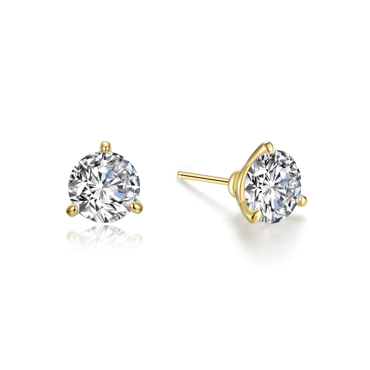 2 CTW 3 Prong Stud Earrings