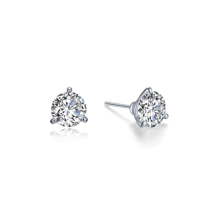 1 CTW 3 Prong Stud Earrings