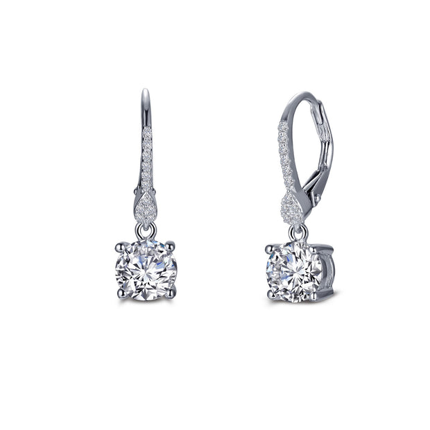 2.26 CTW Leverback Solitaire Drop Earrings