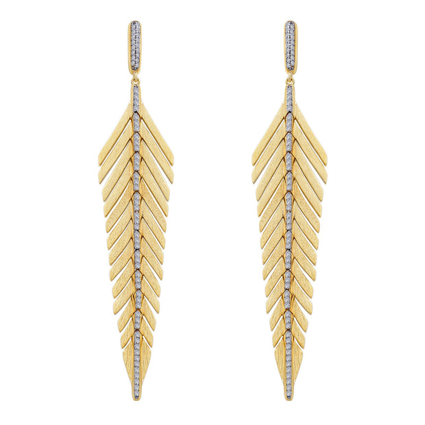 Elegant Feather Drop Earrings