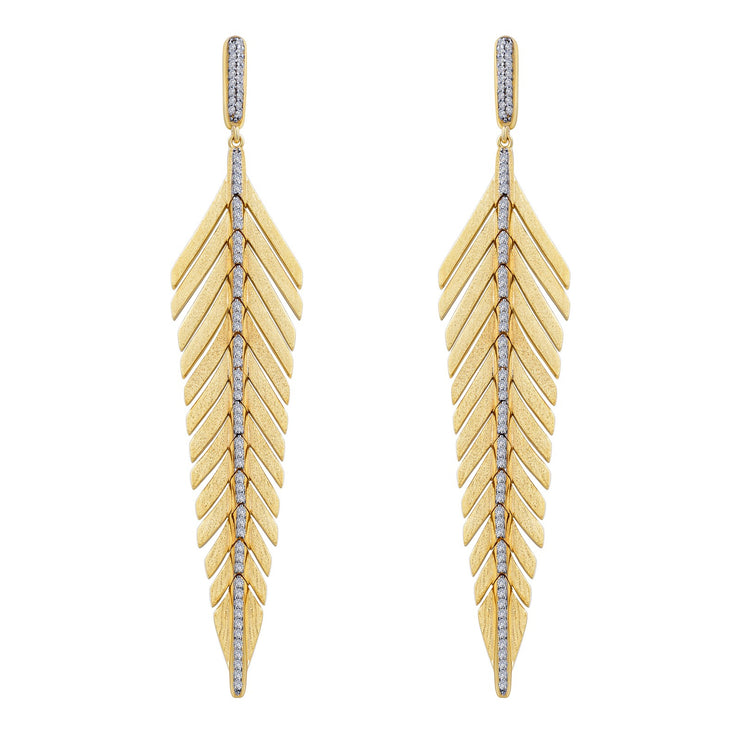 Elegant Feather Drop Earrings