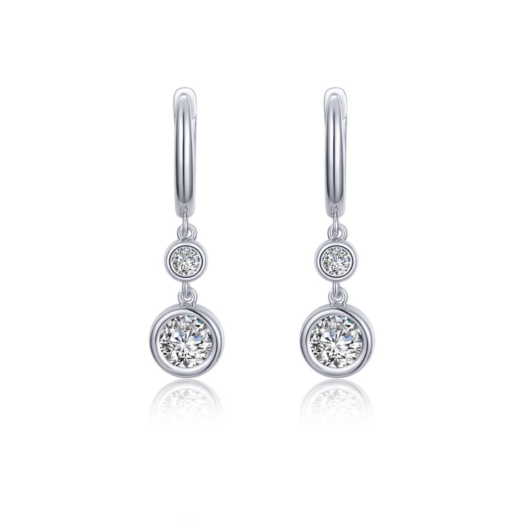 Bezel-Set Drop Earrings