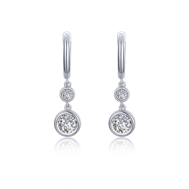 Bezel-Set Drop Earrings