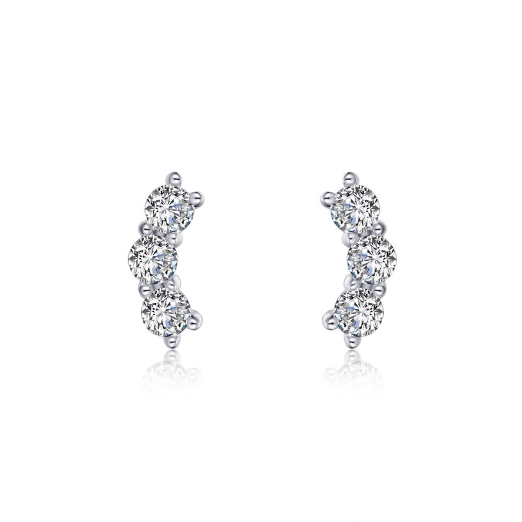 3-Stone Stud Earrings