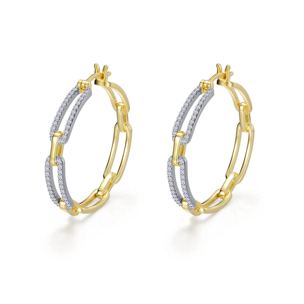 2-Tone Paperclip Hoop Earrings