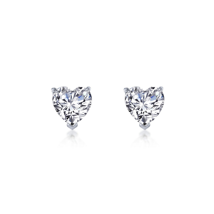 3.5 CTW Heart Solitaire Stud Earrings