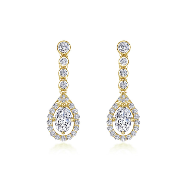 Oval Halo Drop Earrings