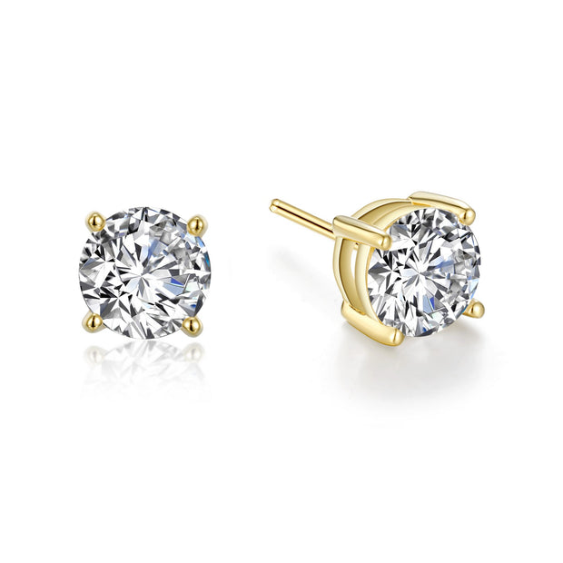 3 CTW 4 Prong Stud Earrings