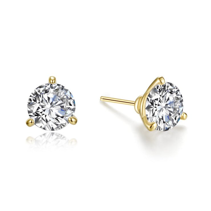 3 CTW 3 Prong Stud Earrings