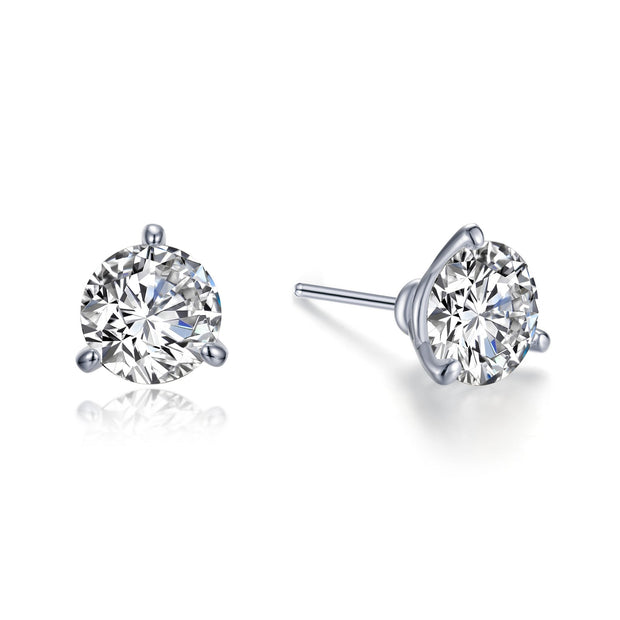 3 CTW Martini Solitaire Stud Earrings